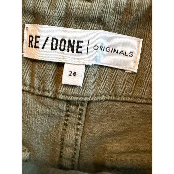 Re/Done Womens 50s Military Shorts Button Fly Olive Green 24 - Picture 2 of 8